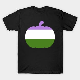 Halloween Pumpkin LGBT Flag Genderqueer T-Shirt